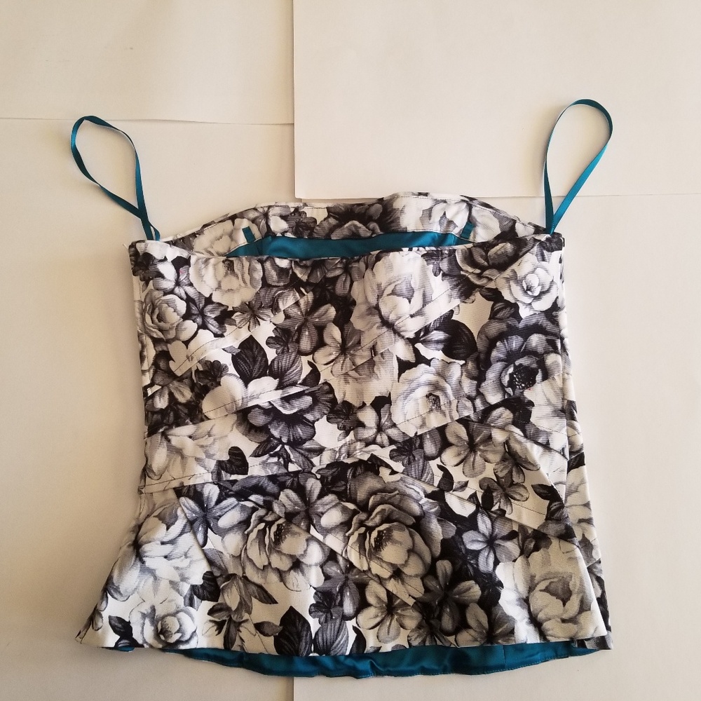 White House Black Market Floral Corset Sz 2